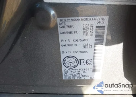 2017 Nissan Rogue S/Sl/Sv from USA, damaged, VIN 5N1AT2MV0HC823627